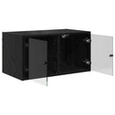 vidaXL Fali Szekrények 2 db 68 x 37 x 35 cm Szerelt Fa Fekete tölgy