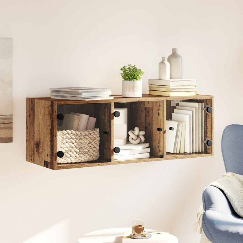 vidaXL Fali Szekrény Falra szerelhető Öreg fa 102 x 37 x 35 cm Faanyag