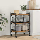 vidaXL Konyhai kocsi Öreg fa 50 x 35 x 75.5 cm Faanyag