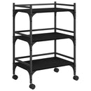 vidaXL Konyhai kocsi Fekete tölgy 50 x 35 x 75.5 cm Faanyag