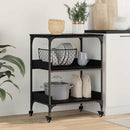vidaXL Konyhai kocsi Fekete tölgy 60 x 41 x 80.5 cm Faanyag