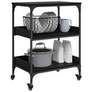 vidaXL Konyhai kocsi Fekete tölgy 60 x 41 x 80.5 cm Faanyag