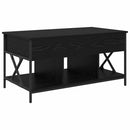 vidaXL Dohányzóasztal Fekete tölgy 100 x 55 x 48.5 cm Faanyag