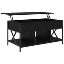 vidaXL Dohányzóasztal Fekete tölgy 100 x 55 x 48.5 cm Faanyag