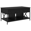 vidaXL Dohányzóasztal Fekete tölgy 100 x 55 x 48.5 cm Faanyag