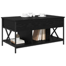vidaXL Dohányzóasztal Fekete tölgy 100 x 55 x 48.5 cm Faanyag
