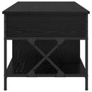 vidaXL Dohányzóasztal Fekete tölgy 100 x 55 x 48.5 cm Faanyag