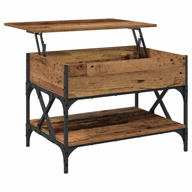 vidaXL Dohányzóasztal Öreg fa 70x50x50cm Faanyag