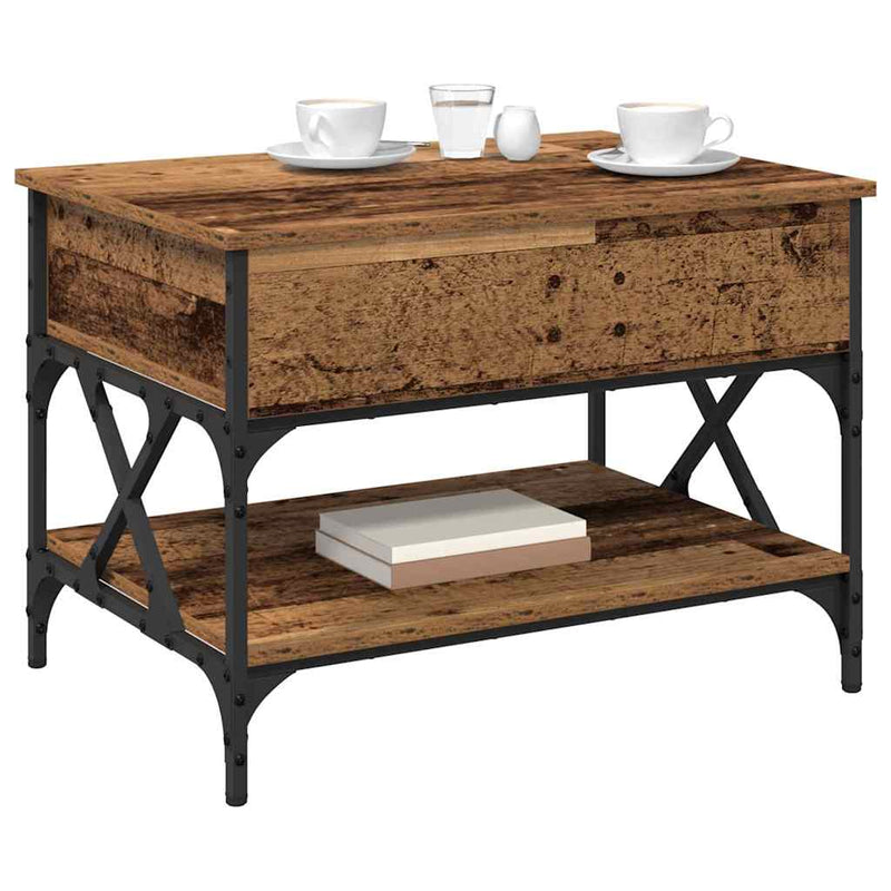 vidaXL Dohányzóasztal Öreg fa 70x50x50cm Faanyag