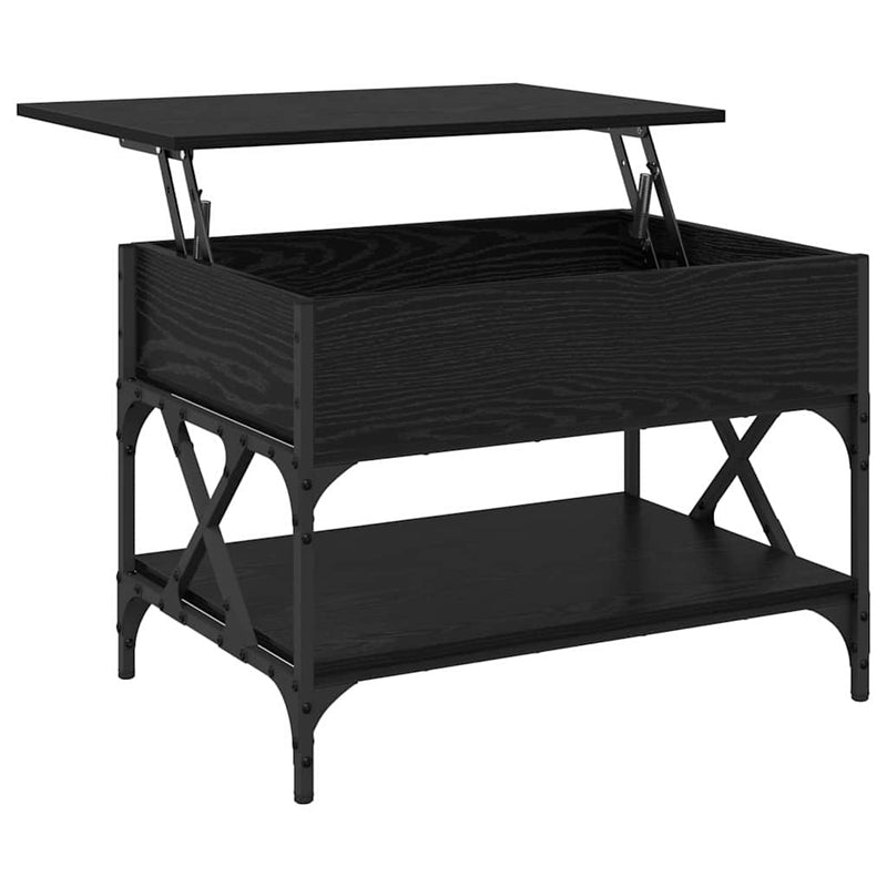 vidaXL Dohányzóasztal Fekete tölgy 70x50x50cm Faanyag