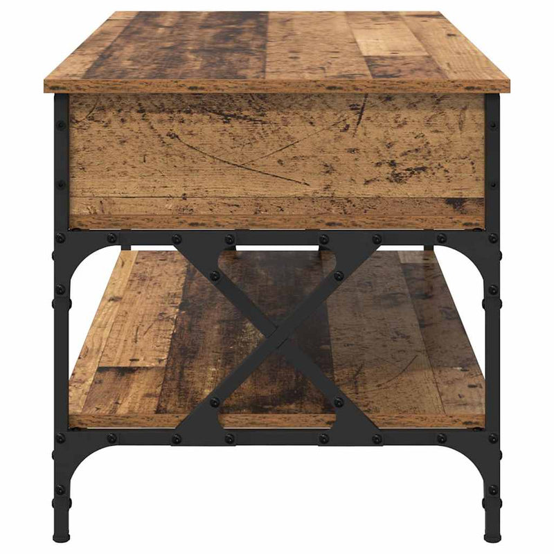 vidaXL Dohányzóasztal Öreg fa 100 x 50 x 50 cm Faanyag