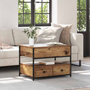 vidaXL Dohányzóasztal fiókkal Öreg fa 70 x 50 x 54.5 cm Faanyag