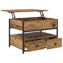 vidaXL Dohányzóasztal fiókkal Öreg fa 70 x 50 x 54.5 cm Faanyag