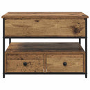 vidaXL Dohányzóasztal fiókkal Öreg fa 70 x 50 x 54.5 cm Faanyag