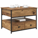 vidaXL Dohányzóasztal fiókkal Öreg fa 70 x 50 x 54.5 cm Faanyag