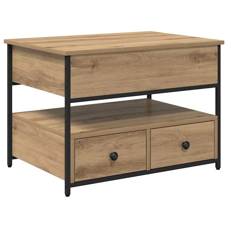 vidaXL Dohányzóasztal fiókkal Artisan tölgy 70 x 50 x 54.5 cm Faanyag