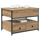 vidaXL Dohányzóasztal fiókkal Artisan tölgy 70 x 50 x 54.5 cm Faanyag