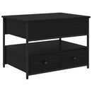 vidaXL Dohányzóasztal fiókkal Fekete tölgy 70 x 50 x 54.5 cm Faanyag
