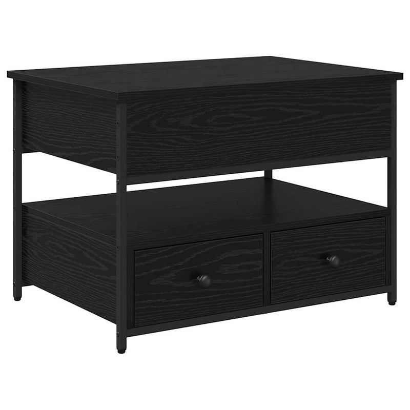 vidaXL Dohányzóasztal fiókkal Fekete tölgy 70 x 50 x 54.5 cm Faanyag