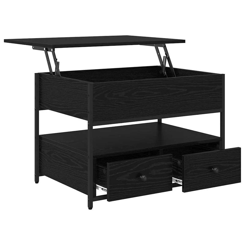 vidaXL Dohányzóasztal fiókkal Fekete tölgy 70 x 50 x 54.5 cm Faanyag