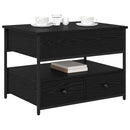 vidaXL Dohányzóasztal fiókkal Fekete tölgy 70 x 50 x 54.5 cm Faanyag