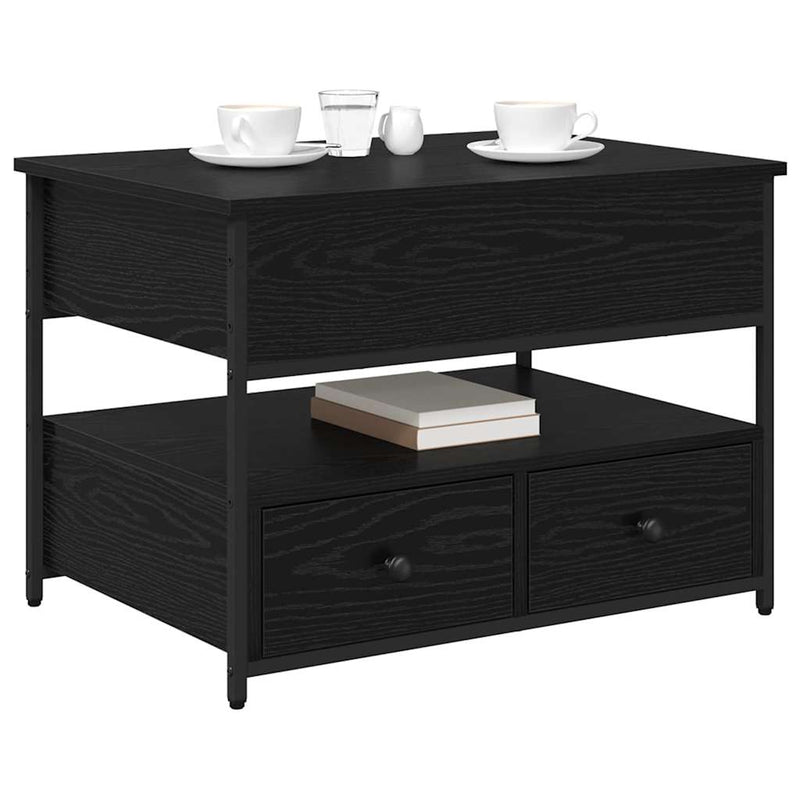 vidaXL Dohányzóasztal fiókkal Fekete tölgy 70 x 50 x 54.5 cm Faanyag