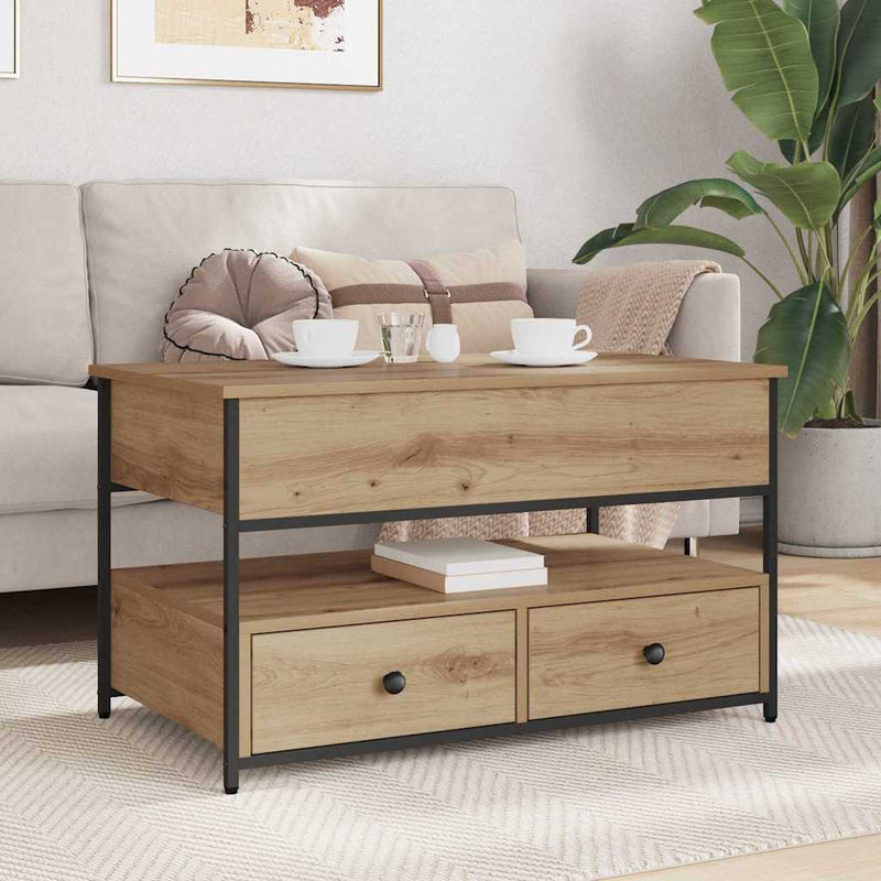 vidaXL Dohányzóasztal fiókkal Artisan tölgy 85 x 50 x 50 cm Faanyag