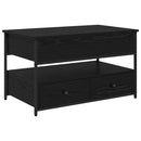 vidaXL Dohányzóasztal fiókkal Fekete tölgy 85 x 50 x 50 cm Faanyag