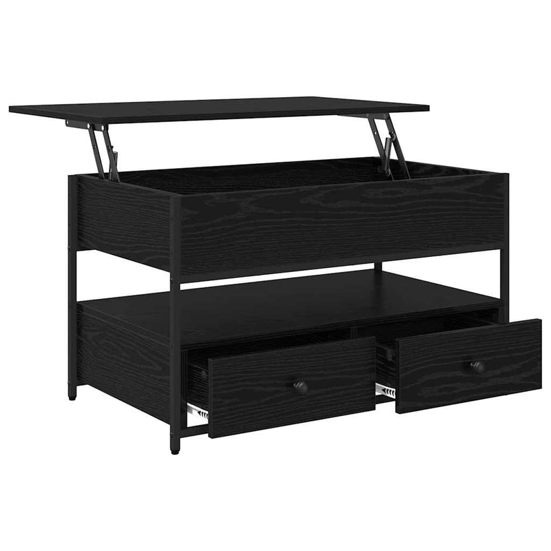 vidaXL Dohányzóasztal fiókkal Fekete tölgy 85 x 50 x 50 cm Faanyag