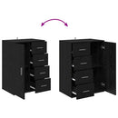 vidaXL Széf fiókkal Fekete tölgy 59 x 39 x 80 cm Faanyag