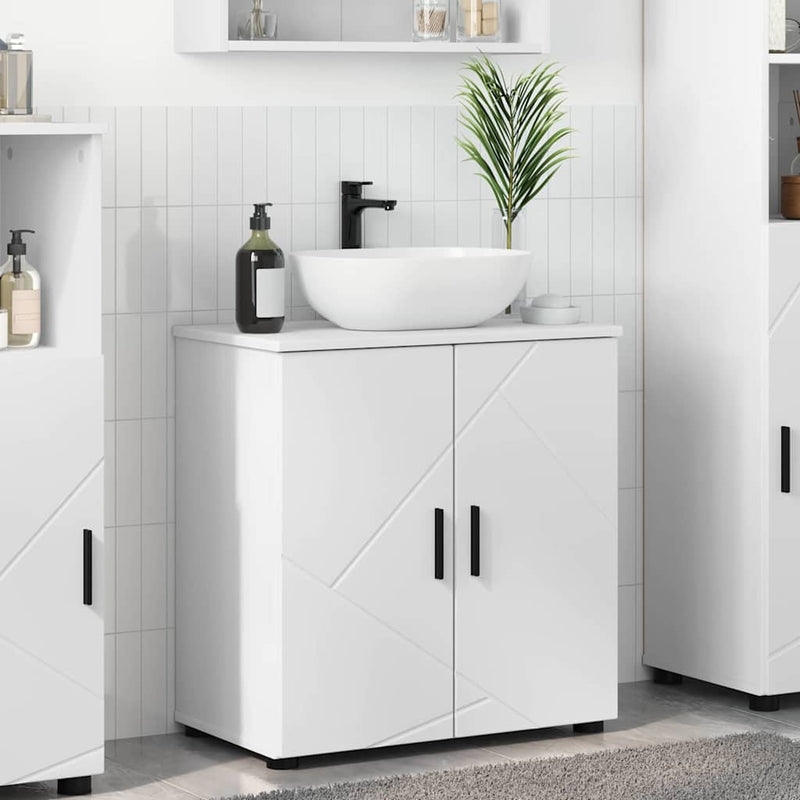 vidaXL Fürdőszoba Székény polcokkal Fehér 61 x 35 x 64 cm Faanyag