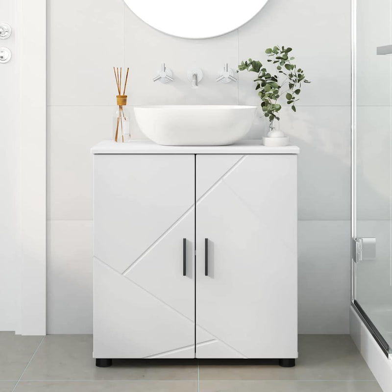 vidaXL Fürdőszoba Székény polcokkal Fehér 61 x 35 x 64 cm Faanyag