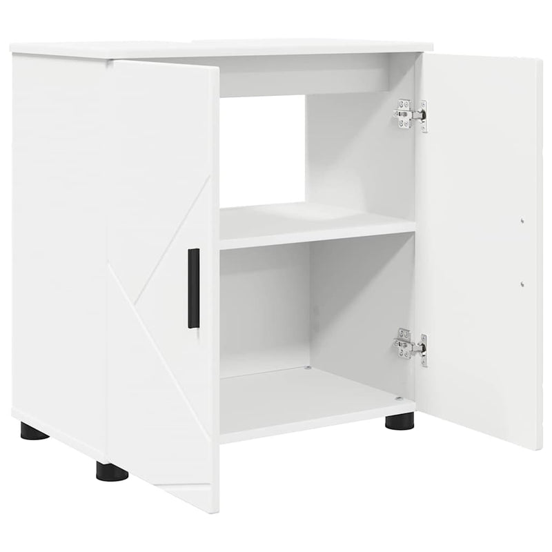vidaXL Fürdőszoba Székény polcokkal Fehér 61 x 35 x 64 cm Faanyag