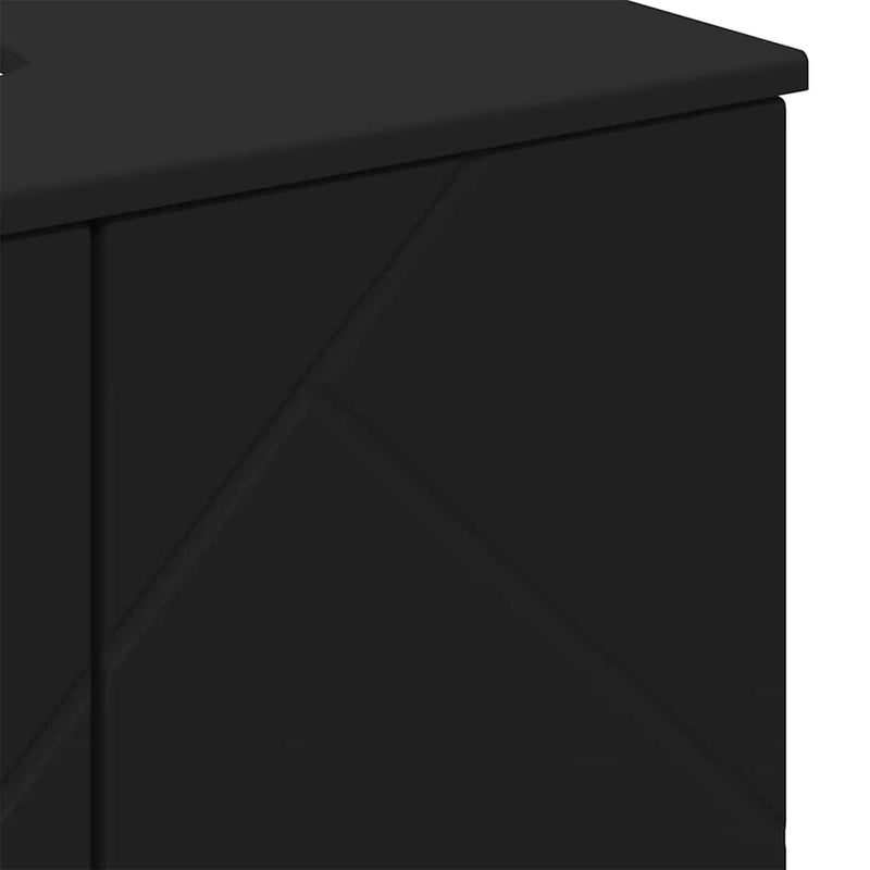 vidaXL Fürdőszoba Székény polcokkal Fekete 61 x 35 x 64 cm Faanyag
