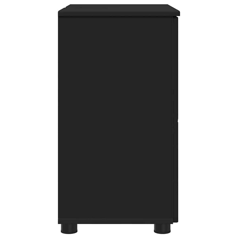 vidaXL Fürdőszoba Székény polcokkal Fekete 61 x 35 x 64 cm Faanyag