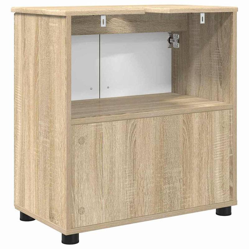 vidaXL Fürdőszoba Székény ajtóval sonoma tölgy 61 x 35 x 64 cm Faanyag