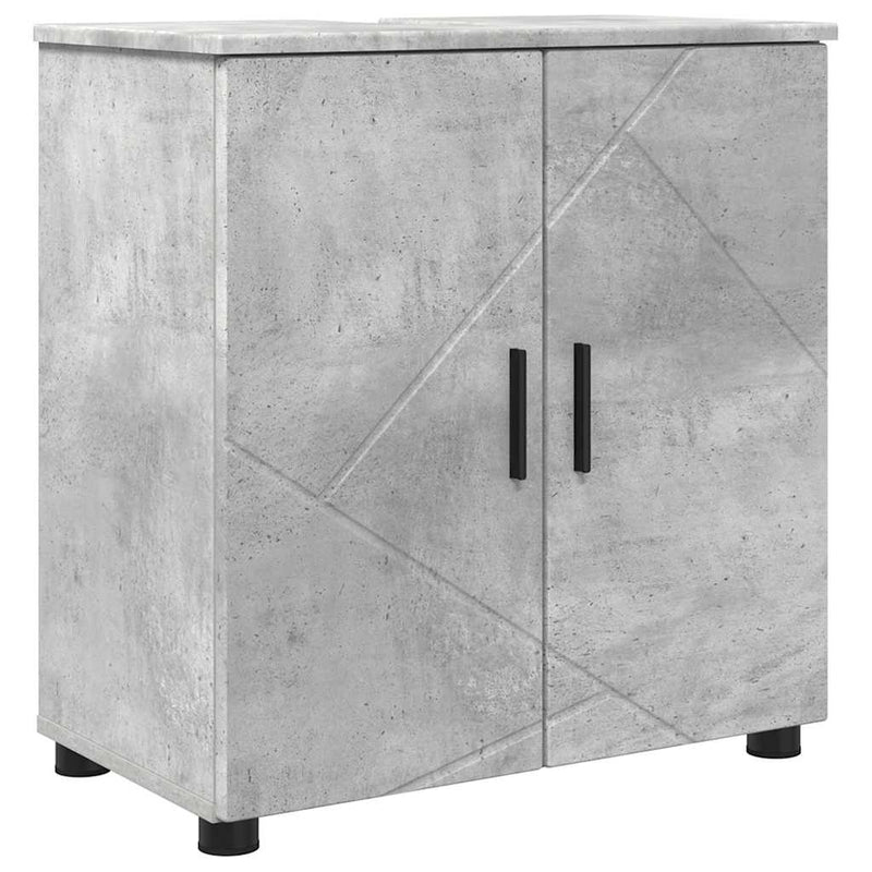 vidaXL Fürdőszoba Székény ajtóval Beton szürke 61 x 35 x 64 cm Faanyag
