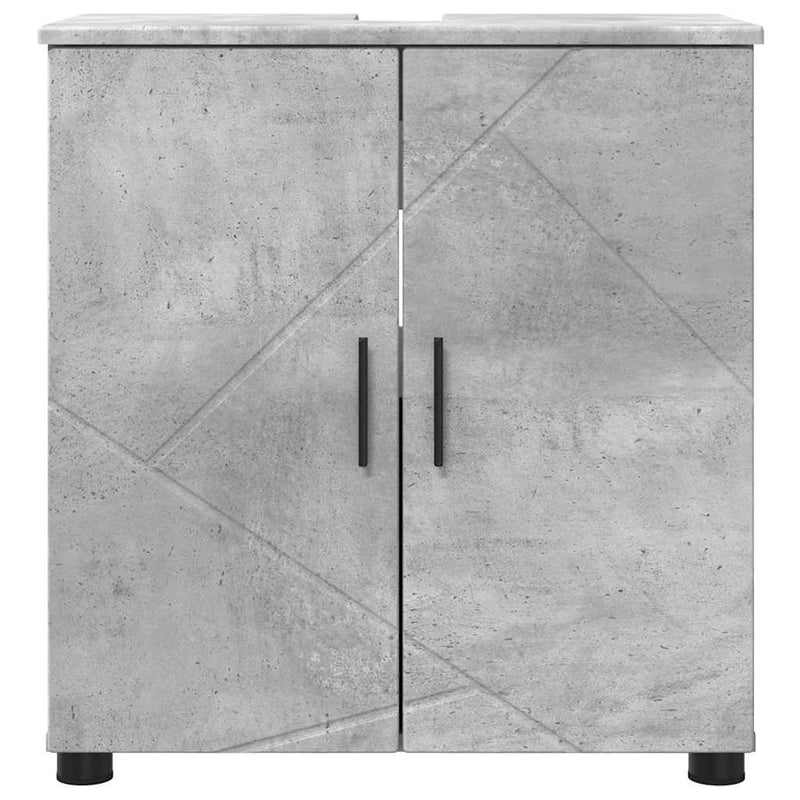 vidaXL Fürdőszoba Székény ajtóval Beton szürke 61 x 35 x 64 cm Faanyag