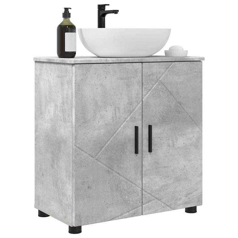 vidaXL Fürdőszoba Székény ajtóval Beton szürke 61 x 35 x 64 cm Faanyag