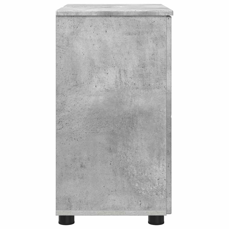 vidaXL Fürdőszoba Székény ajtóval Beton szürke 61 x 35 x 64 cm Faanyag