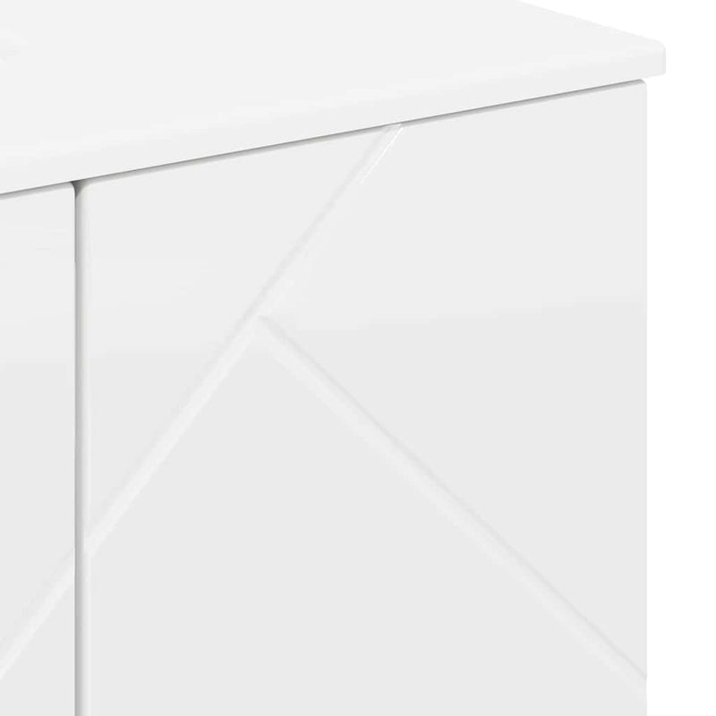 vidaXL Fürdőszoba Székény Magasfényű fehér 61 x 35 x 64 cm Faanyag