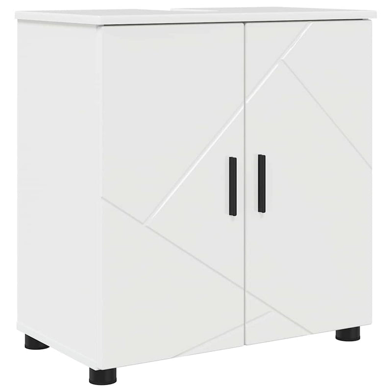 vidaXL Fürdőszoba Székény Magasfényű fehér 61 x 35 x 64 cm Faanyag