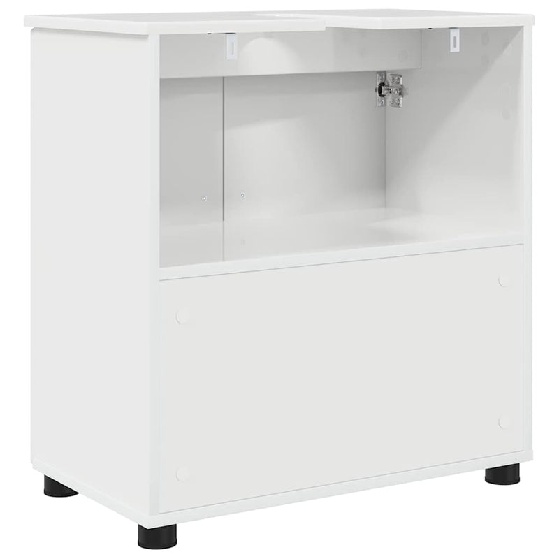 vidaXL Fürdőszoba Székény Magasfényű fehér 61 x 35 x 64 cm Faanyag