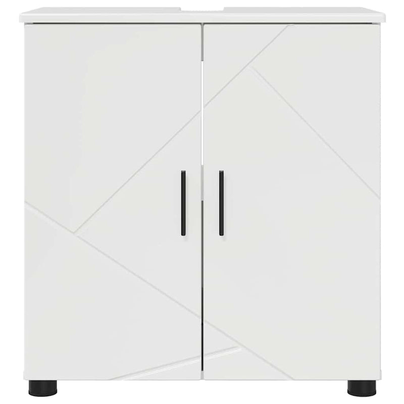 vidaXL Fürdőszoba Székény Magasfényű fehér 61 x 35 x 64 cm Faanyag