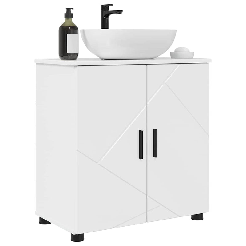 vidaXL Fürdőszoba Székény Magasfényű fehér 61 x 35 x 64 cm Faanyag