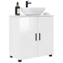 vidaXL Fürdőszoba Székény tárolóval Magas Fényű Fehér 61 x 35 x 64 cm