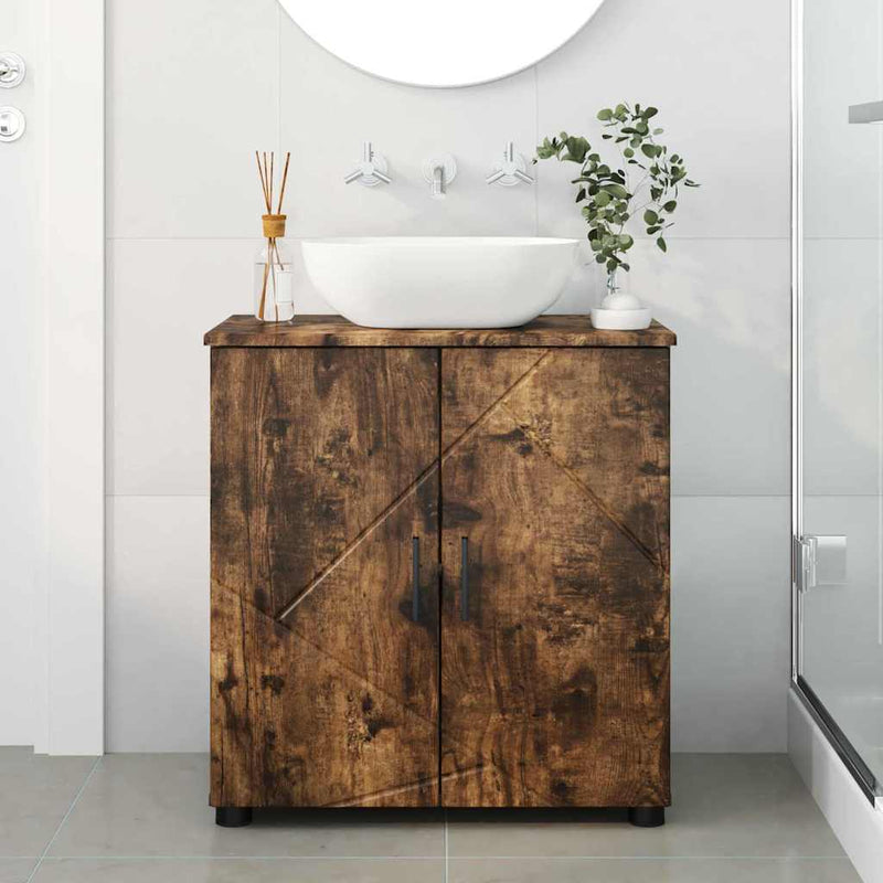 vidaXL Fürdőszoba Székény Füstölt tölgy 61 x 35 x 64 cm Faanyag