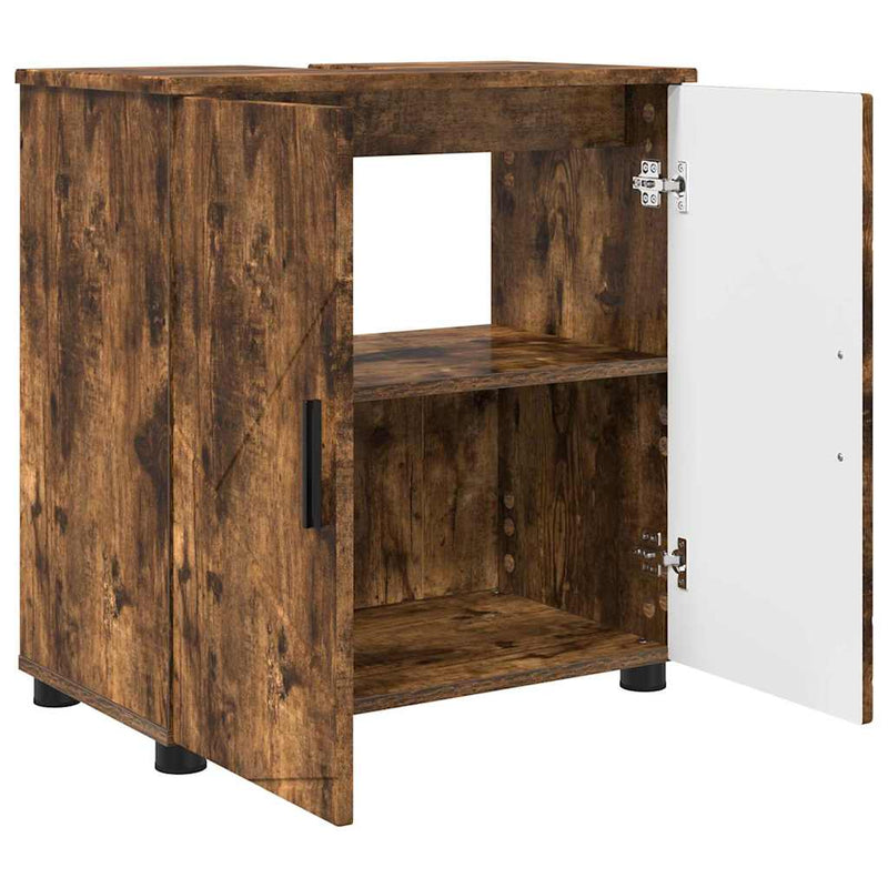 vidaXL Fürdőszoba Székény Füstölt tölgy 61 x 35 x 64 cm Faanyag