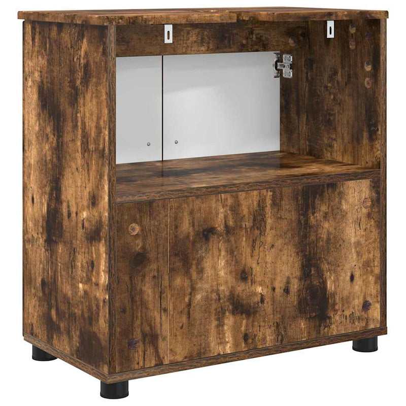 vidaXL Fürdőszoba Székény Füstölt tölgy 61 x 35 x 64 cm Faanyag