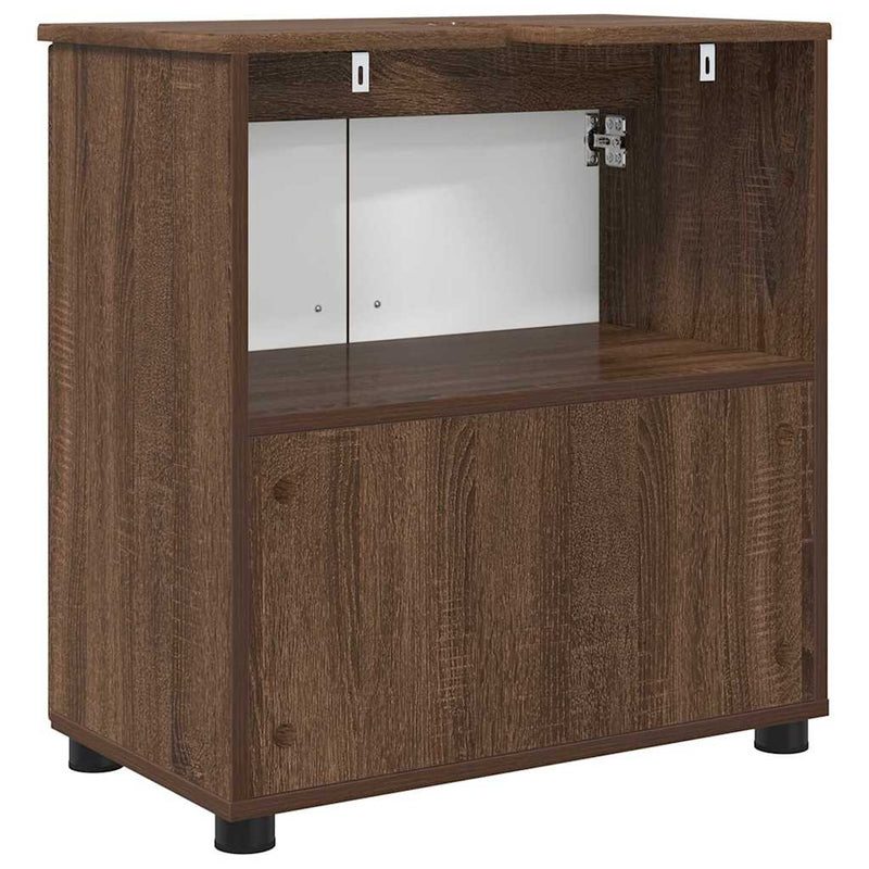 vidaXL Fürdőszoba Székény ajtóval barna tölgy 61 x 35 x 64 cm Faanyag